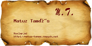 Matuz Tamás névjegykártya